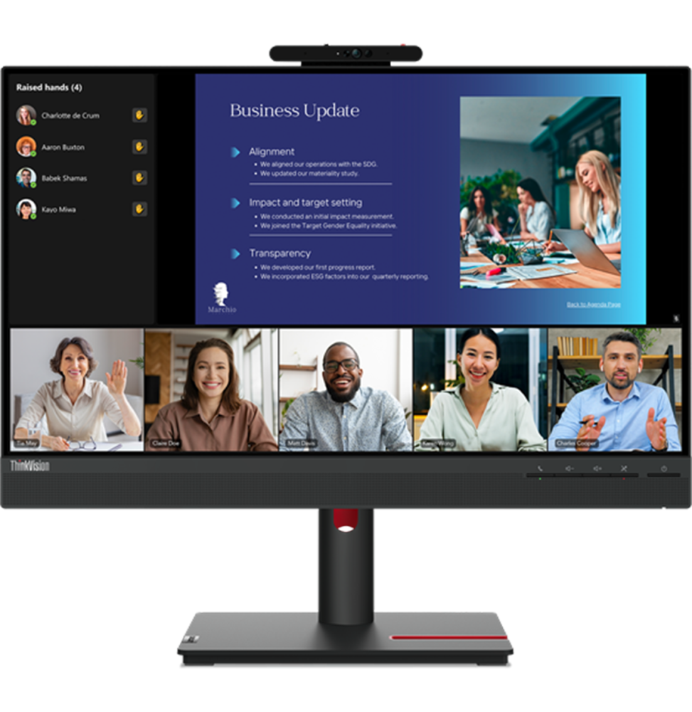 ThinkVision T24v-30 Ecran LED Full HD (1080p)  24" HDMI VGA DisplayPort Câble Inclus-DP 63D8MAT3EU