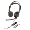 HPPoly Blackwire 5220 Stereo USB-C Headset +3.5mm Plug +USB-C/A Adapter
