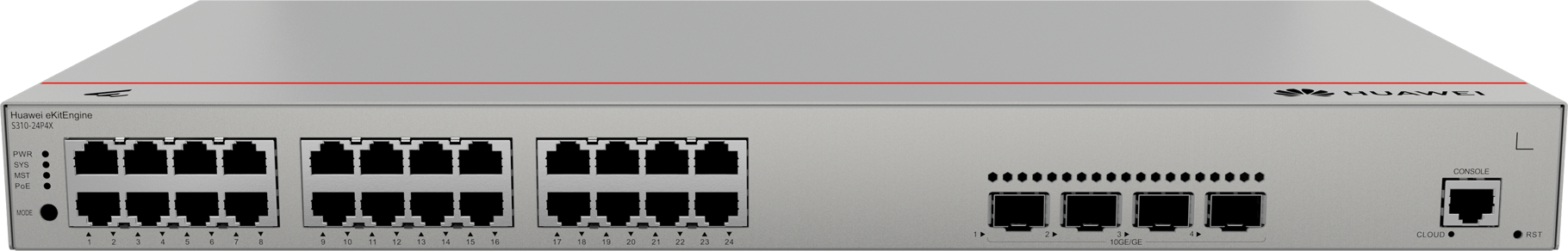 Switch eKitEngine S310-24P4X (24 ports 10/100/1000BASE-T (400 W PoE+) 4 Ports SFP+ 10GE Alimentation Secteur Intégrée) 98012382