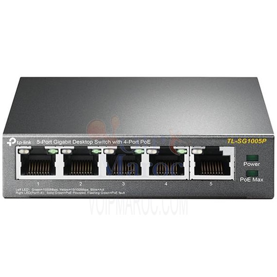 Switch  PoE 5 ports Gigabit dont 4 ports PoE TL-SG1005P