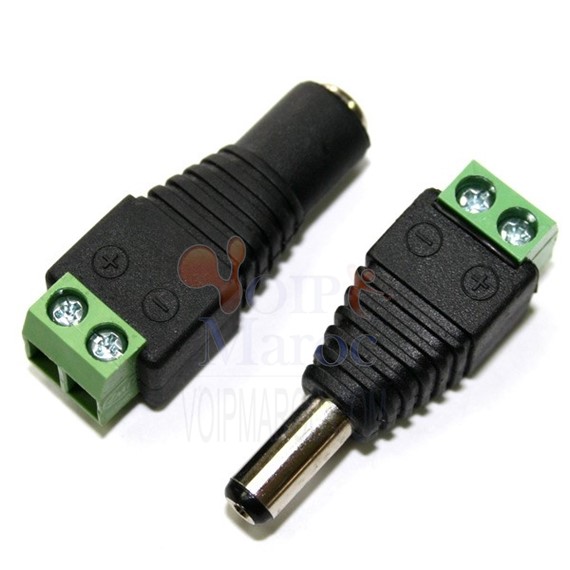 FICHE CONNECTEUR FEMELLE+BORNIER A VIS PR ALIMENTATION 12V D2125