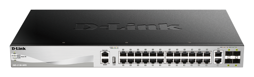 Commutateur L3 Lite Géré 24 Ports SFP 2 Ports 10GBASE-T et 4 Ports 10G SFP+ DGS-3130-30S