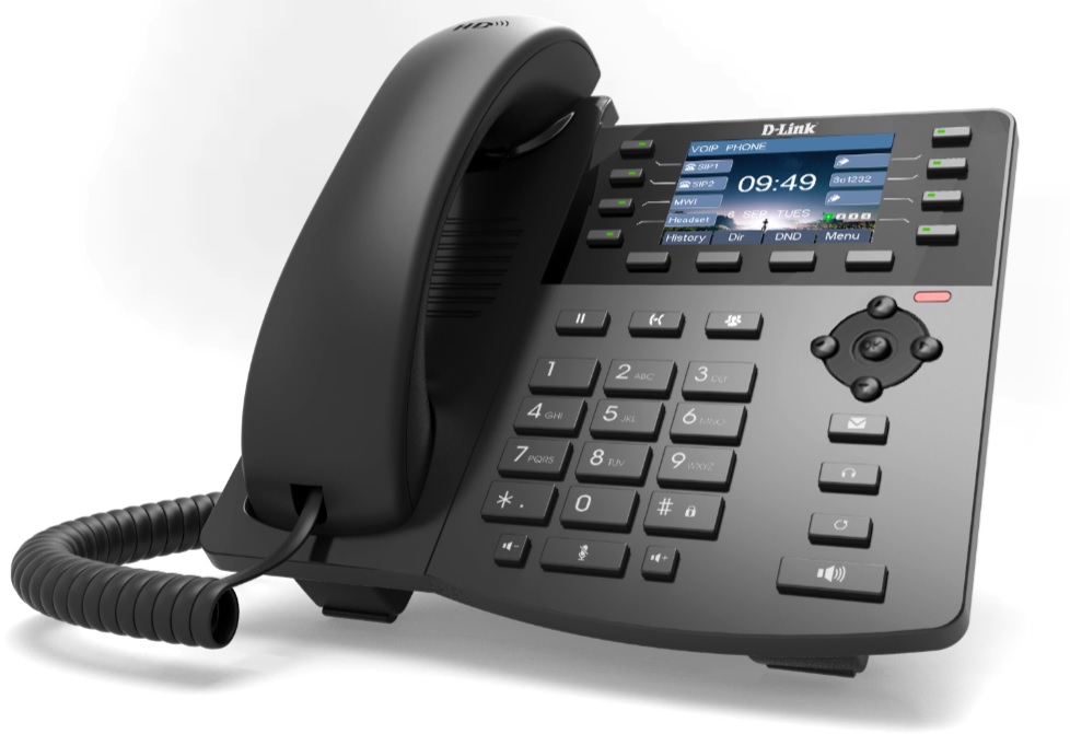 Téléphone IP LCD Couleur 2,8" SIP avec 1 Port PoE Gigabit DPH-150GE/F5