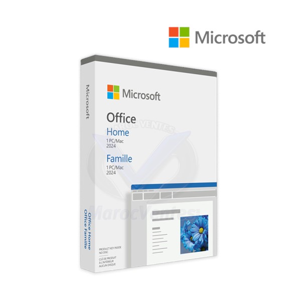 Office Home 2024 French Africa Only Medialess pour 1 PC ou Mac 2024 EP2-06843