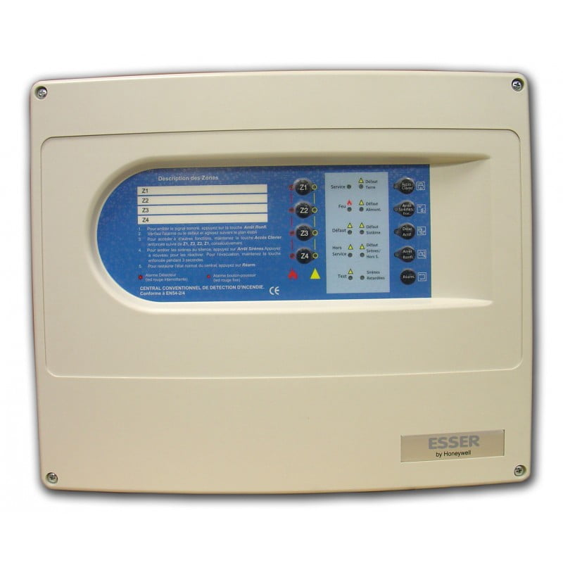 Centrale de détection incendie conventionnelle VISION LT à 4 zones EXP ESS-4-LT-FR