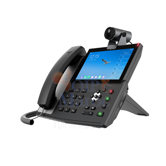 Téléphone IP Haut Gamme Android Ecran Tactile 7" 20 Lignes SIP et caméra Bluetooth Intégré 127 DSS Sans Alimentation X7A