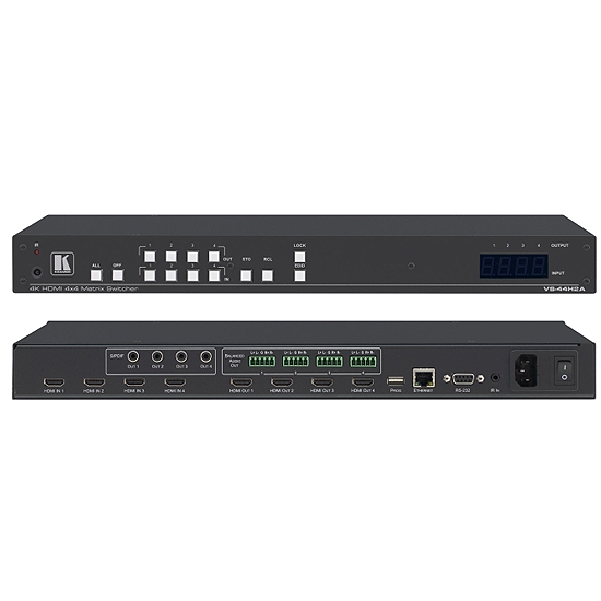 GRILLE DE COMMUTATION HDMI 4X4 4K HDR HDCP 2.2 AVEC DÉ–EMBEDDEUR AUDIO VS-44H2A