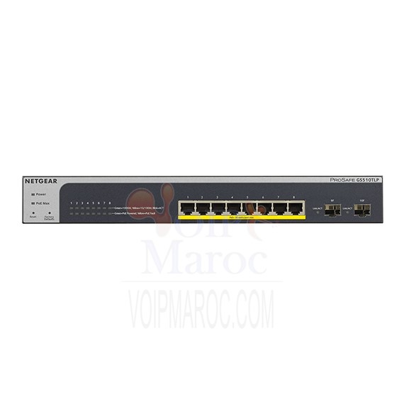 Smart Switch 8 ports 10/100/1000 Mbps PoE+ +2 ports SFP GS510TLP