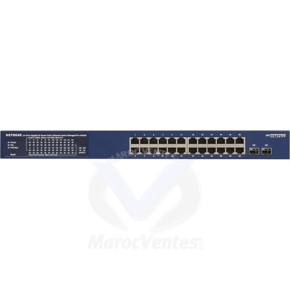 Smart Switch Web Manageable Pro PoE+ 24 Ports Gigabit 2 Ports SFP (380 w) Géré L2/L3/L4 GS724TPP