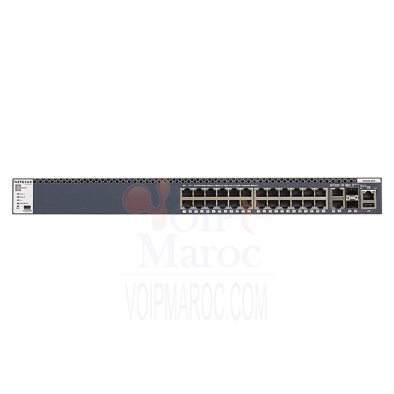 Switch manageable et stackable 24 x Gigabit avec 2 x 10 Gigabit cuivre et 2 x SFP+ Niveau 3 GSM4328S