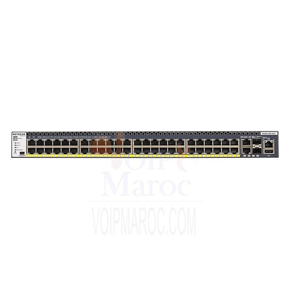 Switch 48 ports entièrement géré M4300-52G-PoE + PoE + 48x1G 2x10GBASE-T 2xSFP + empilable alimentation 550w protection à vie ProSAFE GSM4352PA