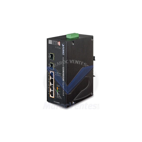 Commutateur Ethernet industriel 4 ports 10/100/1000T 802.3at PoE + 2 ports 100/1000/2500X SFP IGS624HTP