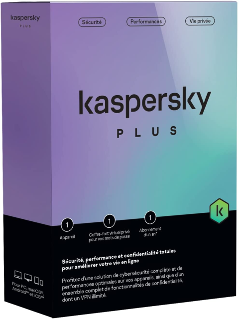 Antivirus KASPERSKY Plus 1 Poste 1an KL10428BAFS-FFPMAG