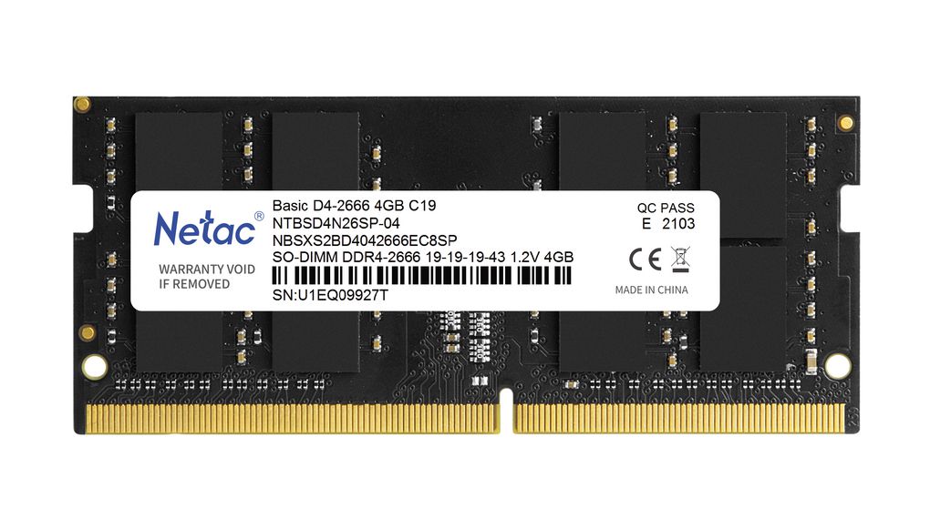 Barette Mémoire 4GB DDR4 SODIMM 2666Mhz C19 1.2V