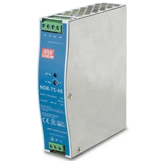Blocs d'alimentation industriels à sortie simple CC sur rail DIN PWR-75-48