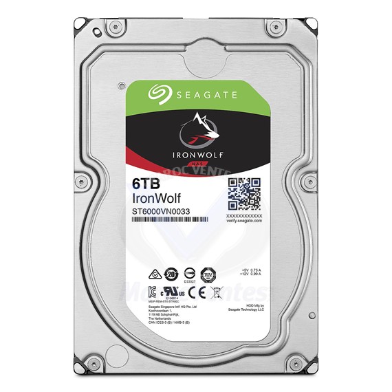 DISQUE DUR INTERNE 6 TB IRONWOLF NAS SATA 6GB/S 5400 RPM 256 MO CACHE ST6000VN001