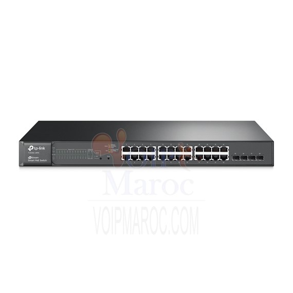 Smart Switch JetStream 24-Ports Gigabit PoE+ avec 4 emplacements SFP T1600G-28PS(TL-SG2424P)