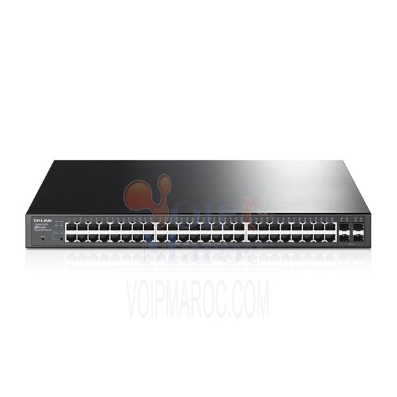 Smart Switch JetStream administrable 48-Ports Gigabit PoE+ avec 4 emplacements SFP T1600G-52PS(TL-SG2452P)