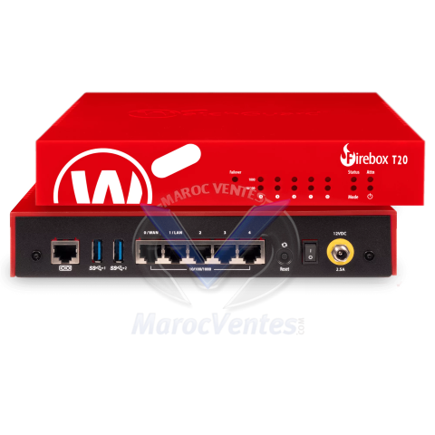 Firebox T20 with 1-yr Standard Support (WW) Up to 150 Mbps Firewall IMIX 140 Mbps VPN IMIX 5 Gb Ethernet WGT20001-WW