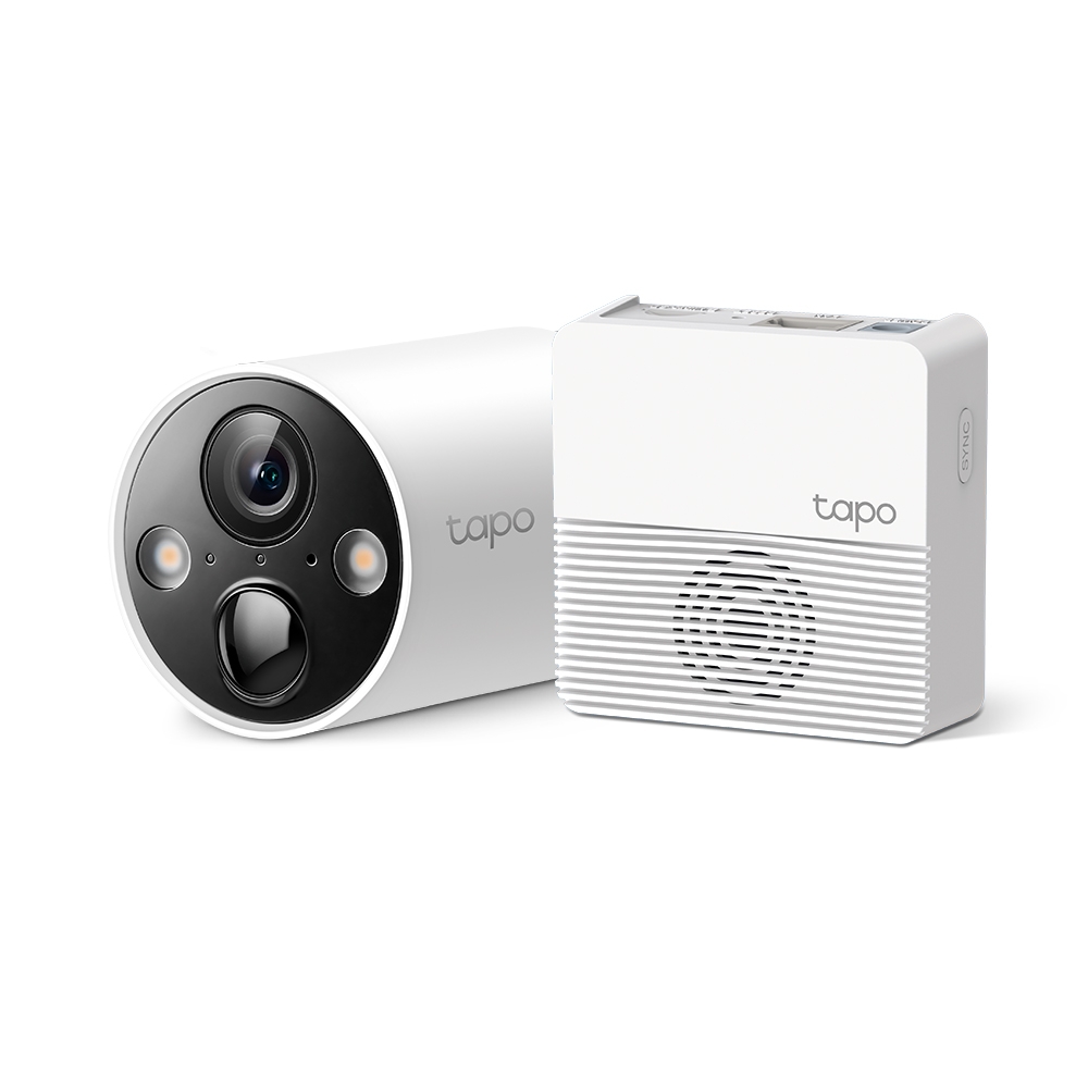Caméra de Sécurité Intelligente sans Fil Tapo C420S1 sur Batterie + Hub de Connexion TAPOC420S1