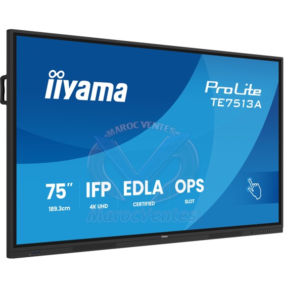 PROLITE Ecran Interactif Tactile 75 Pouces 4K UHD Certifié Google EDLA TE7513A-B1AG