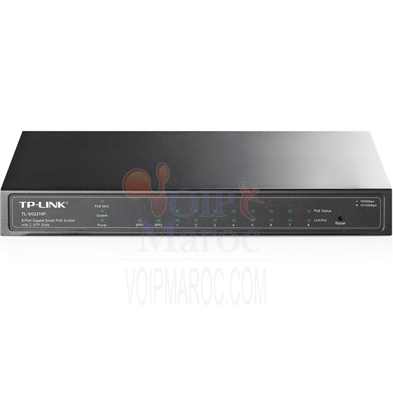 Smart Switch 8 Ports 10/100/1000 PoE et 2 SFP - 53 W total TL-SG2210P