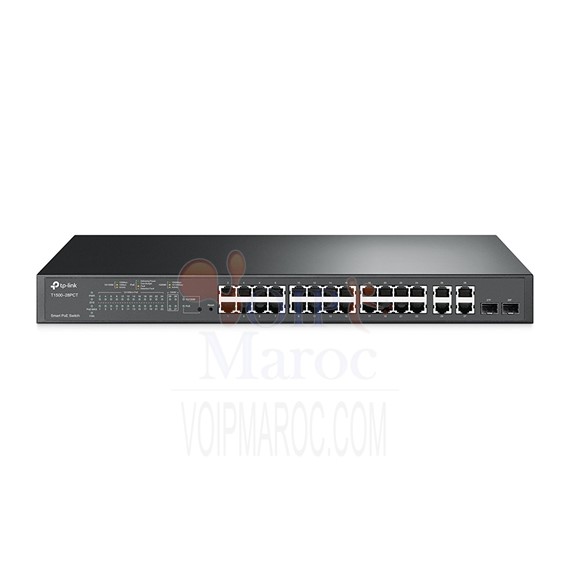 Smart Switch 24 Ports 10/100 PoE+ et 4 Ports Gigabit 180 W total 2  Combo SFP TL-SL2428P