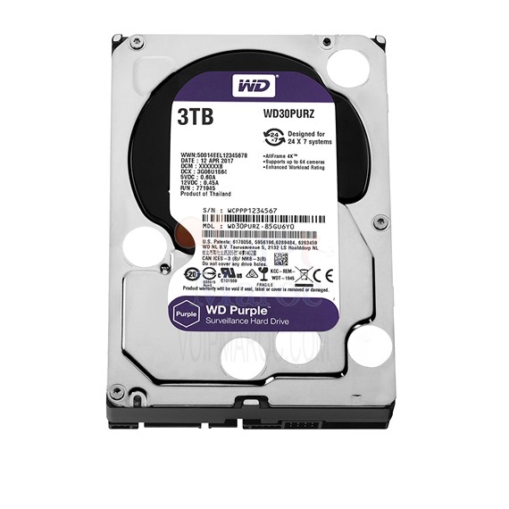Disque dur de surveillance interne 3,5" SATA III  6 Gb /s 5400 tr/min WD30PURZ