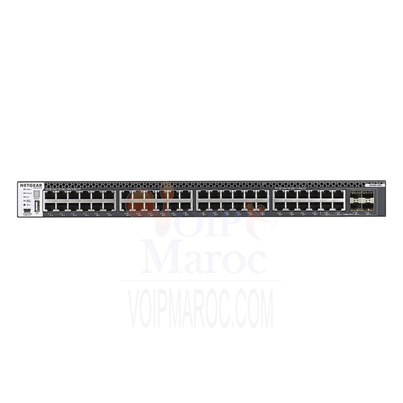 Switch manageable et stackable 48 x 10 Gigabit avec 48 x 10 Gigabit cuivre et 4x SFP+ partagés Niveau 3 XSM4348CS