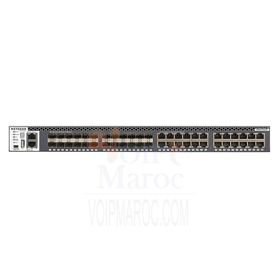 Switch manageable et stackable 48 x 10 Gigabit avec 24 x 10 Gigabit cuivre et 24 x SFP+ Niveau 3 M4300-24X24F