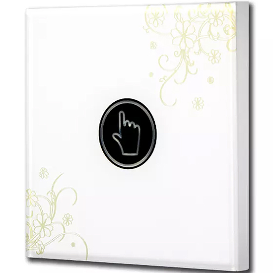 BOUTON POUSSOIR TACTILE MOTIF BLANC+TELECOMMANDE D3113