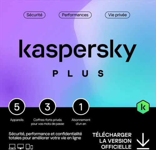 Antivirus KASPERSKY 2023 Plus - 1 an / 5 postes KL10428BEFS-SLIMMAG