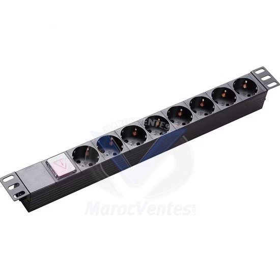 MULTIPRISE 8 PORTS PDU 1.5U/19"/2MT/16A/1.5MM2 GI-CUFOC-8 ALUM.SILVER GI-CUFOC-8