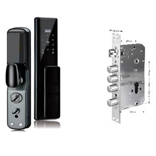 SERRURE DE PORTE INTELLIGENTE Wi-Fi: WIFI TUYA+EMPREINTE+RFID NFC+CODE+CLES DI-T07B