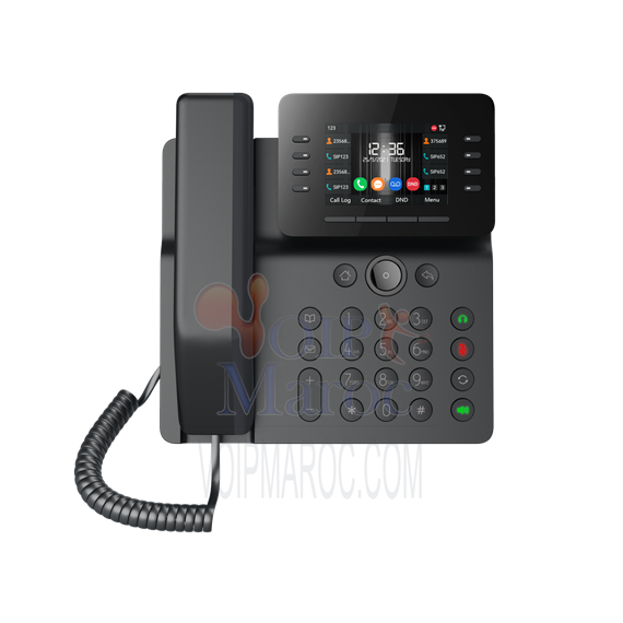 Téléphone IP Fanvil 12 comptes SIP avec écran couleur et Bluetooth intégré V64