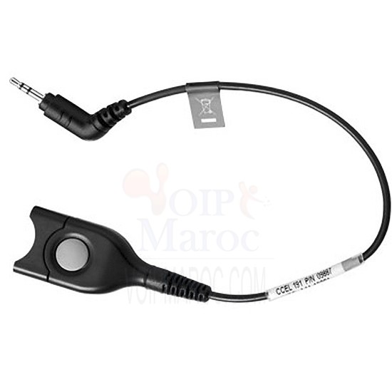 CCEL 191-2,Dect/GSM Cable EasyDisconnect avec cable de 100 cm 2.5mm  3 Pole jack plug 500361