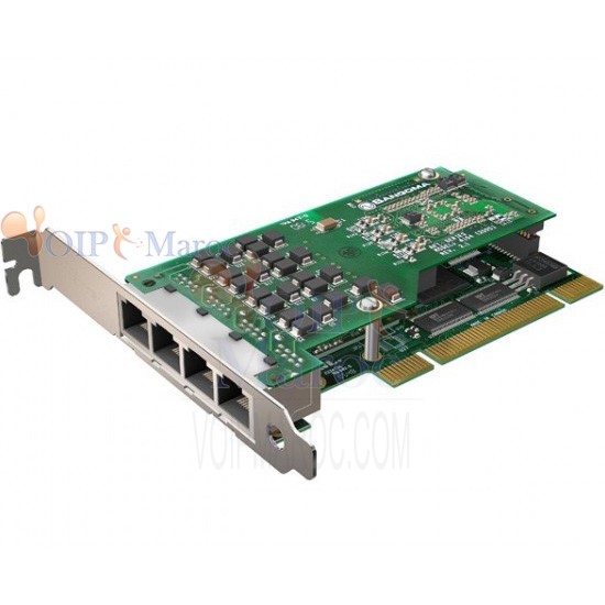carte A104 4 ports T2/E1, bus PCI 3,3V/5V. A104