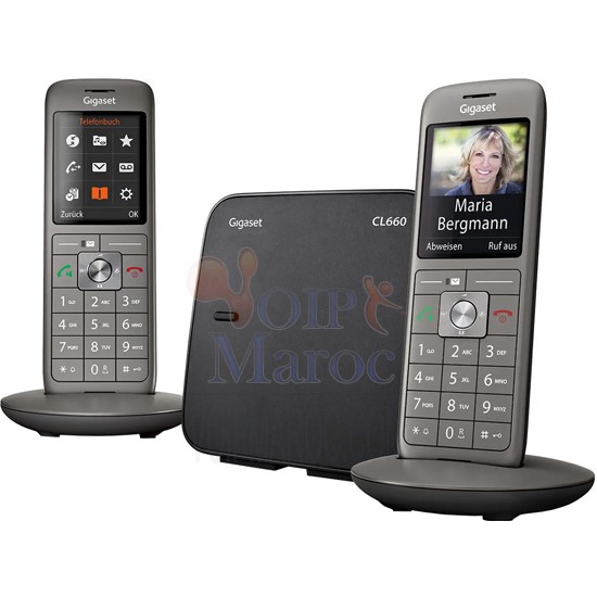 Téléphone Fixe sans Fil DECT CL660 Anthracite DUO Graphite Noir 4250366853147