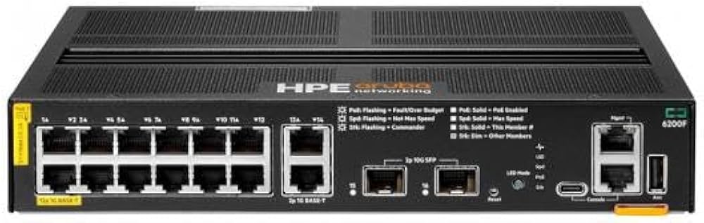 Aruba 6200 12G CL4 2G/2SFP+ 139W Swch  [12 ports 10/100/1000 PoE + 2 ports SFP+,L3, Managed] R8Q72A