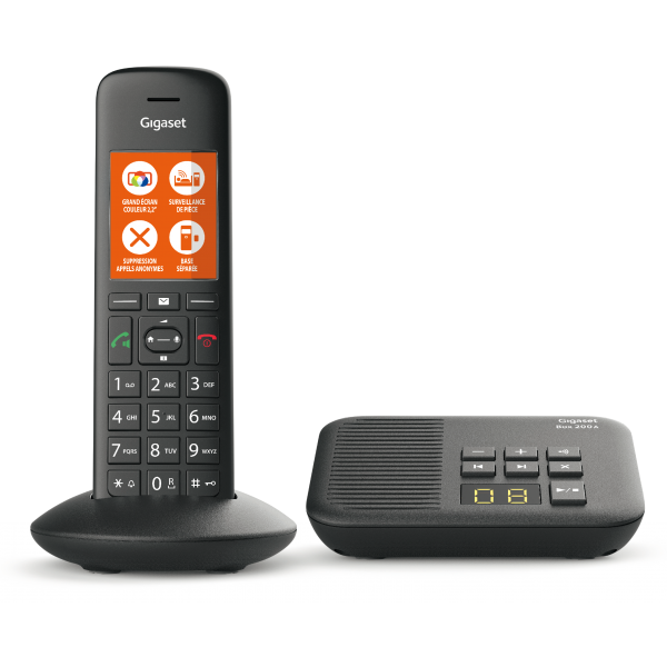 Téléphone DECT sans Fil Noir C570