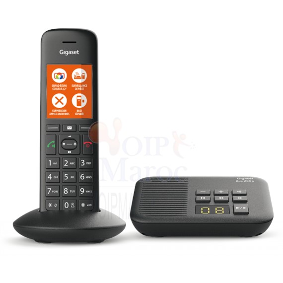 Téléphone DECT sans Fil Noir C570