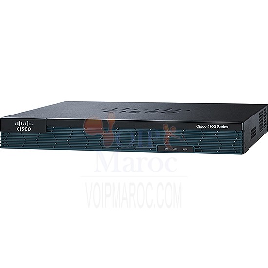 Routeur Cisco 1921 - 2 Ports - 2 Logements - Montable en Rack, Fixation au mur CISCO1921-SEC/K9