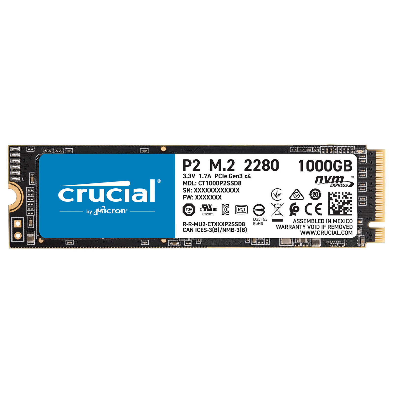 CRUCIAL SSD 1TO NVME CT1000P2SSD8 CRUCIALSSD1TONVME