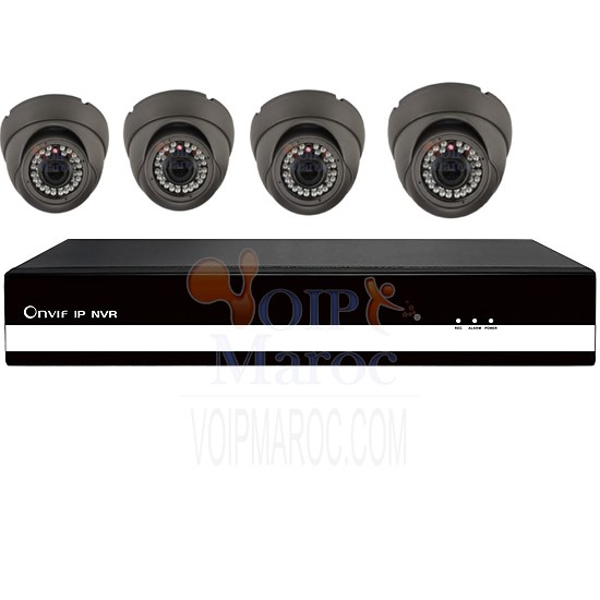 KIT NVR 04CH IP+04 CAMERAS IP 1,3MP D1410