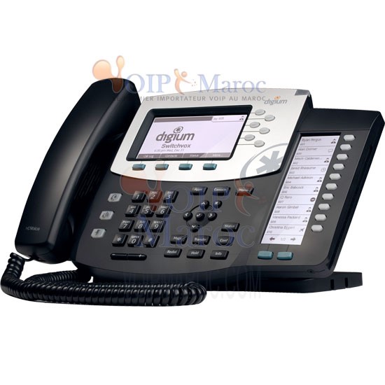 Téléphone a HDVoice équipé de 2 RJ45 POE , 6 lignes SIP, 100 touches BLF de fonctions avancées D70