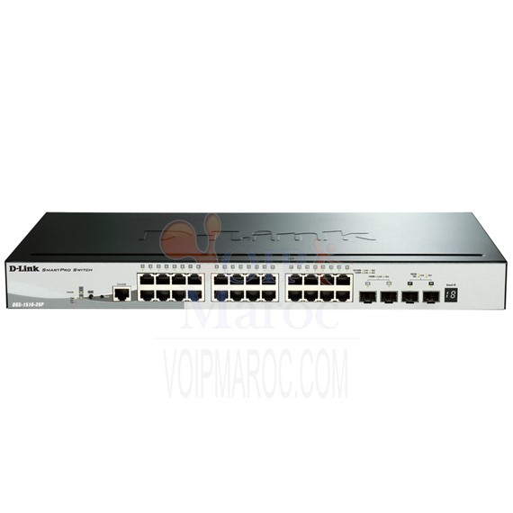 Smart switch 24 ports PoE 10/100/1000 Mbps + 2 SFP Gigabits + 2 SFP+ 10 G DGS-1510-28P