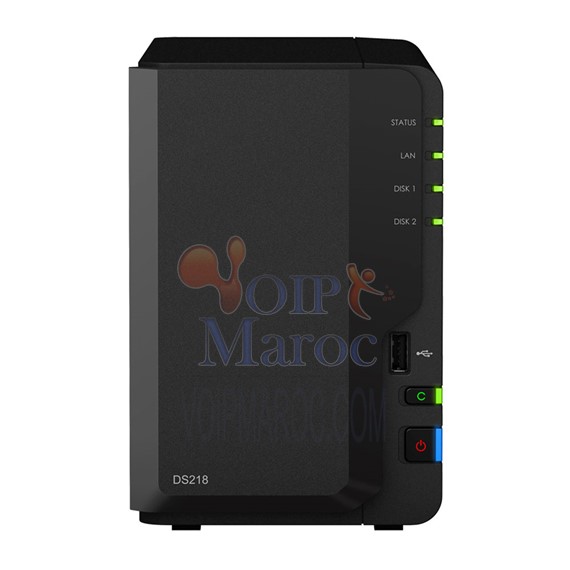 Barebone Serveur NAS 2 baies avec transcodeur 4K DS218