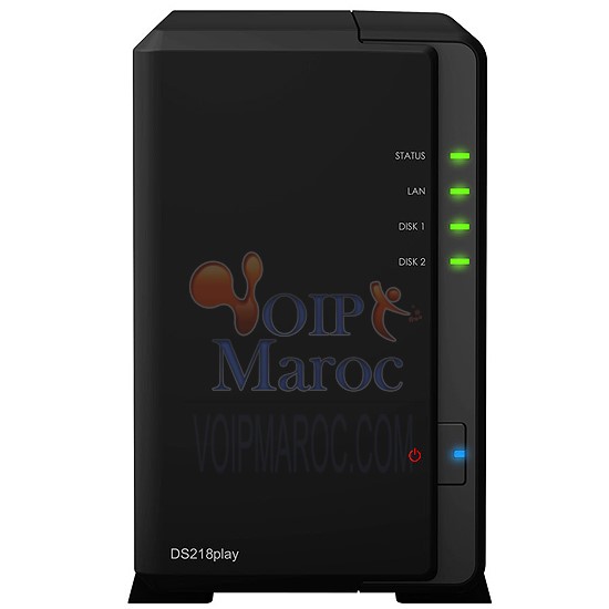 DiskStation Serveur NAS 2 Baies avec Transcodeur 4K 1 Go Ram DS218play