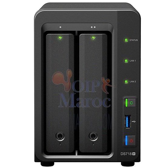 Serveur NAS 2 Baies Btrfs Evolutif avec Transcodeur 4K DS718+