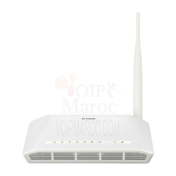 ADSL2/2+  802.11n 150Mbps Wireless Router with 1 RJ-11 ADSL & 4 10/100Mbps Switch Ports (White,5dbi antenna) DSL-2730U/EE